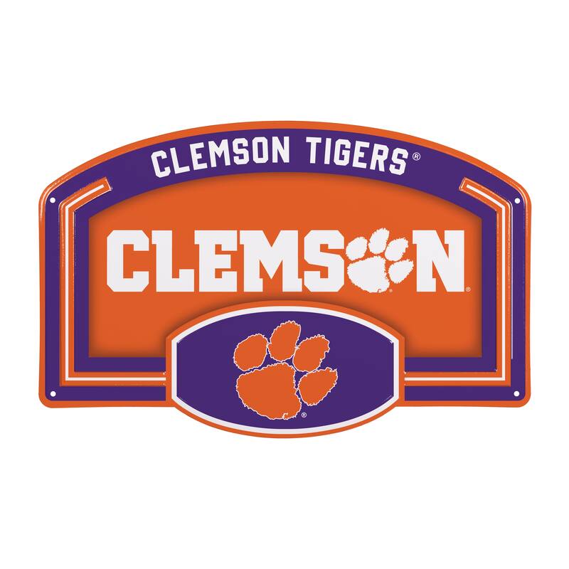 Clemson University Embossed Steel Wall Sign, 11" x 17"