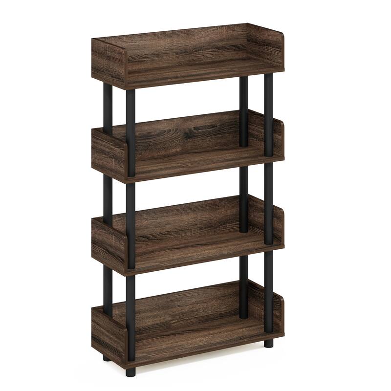 Furinno Turn-N-Tube 4-Tier Toolless Freestanding Multipurposes Display Rack, Espresso - Walnut