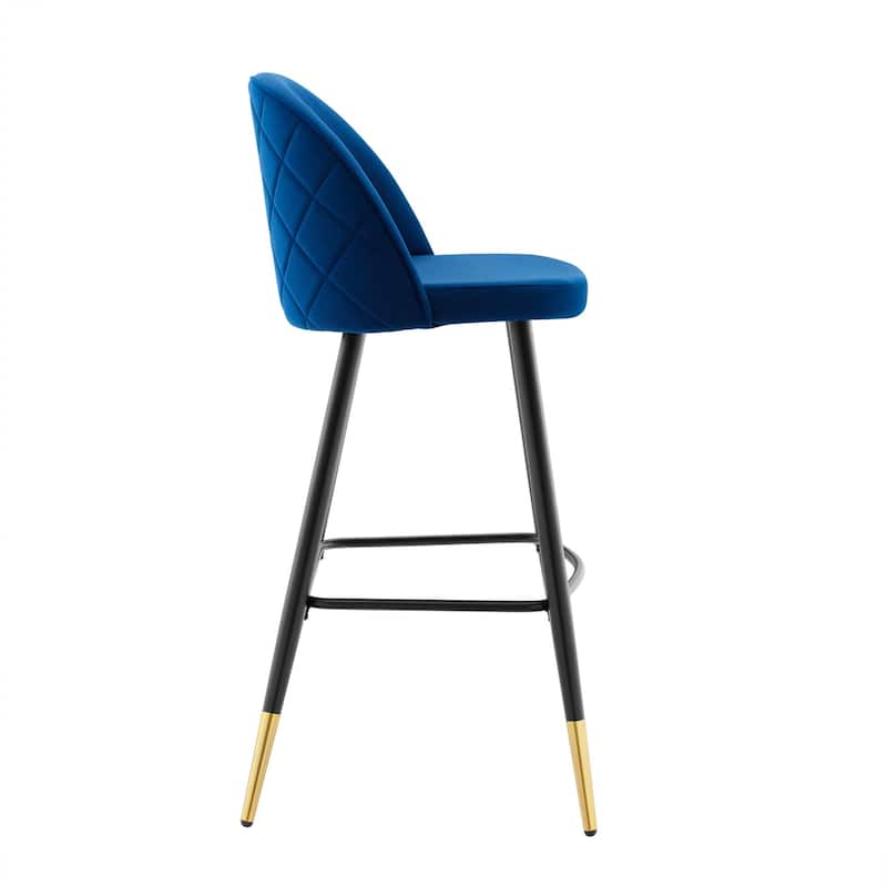Modway Cordial Performance Velvet Dining Bar Stools in Mint, Set of 2