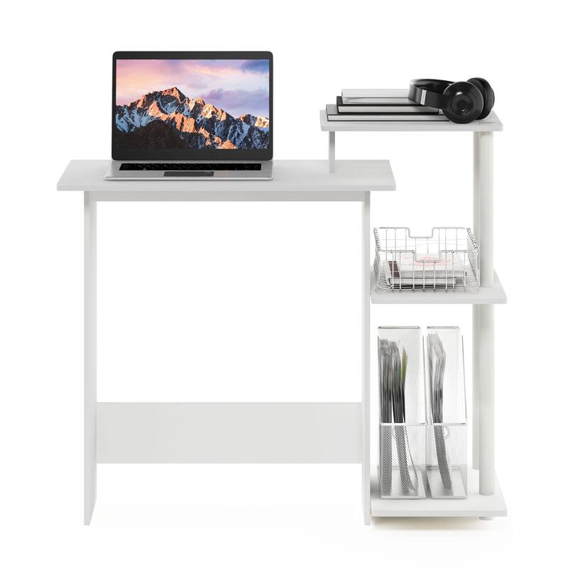 Computer Desk with Shelves - Modern Writing Desk for Home Office & Workspace