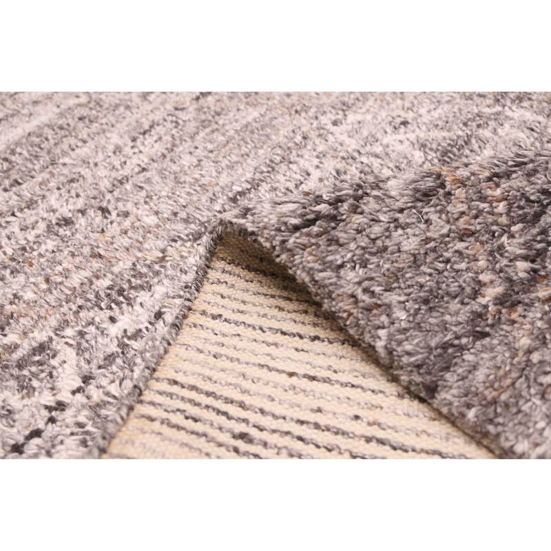 ECARPETGALLERY Hand-knotted Tangier Dark Grey Wool Rug - 4'11 x 8'2