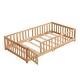 preview thumbnail 5 of 6, Natural Full Size Wood Floor Bed with Door & Fence