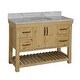 preview thumbnail 2 of 14, KitchenBathCollection Birmingham 48" Bathroom Vanity with Carrara Marble Top