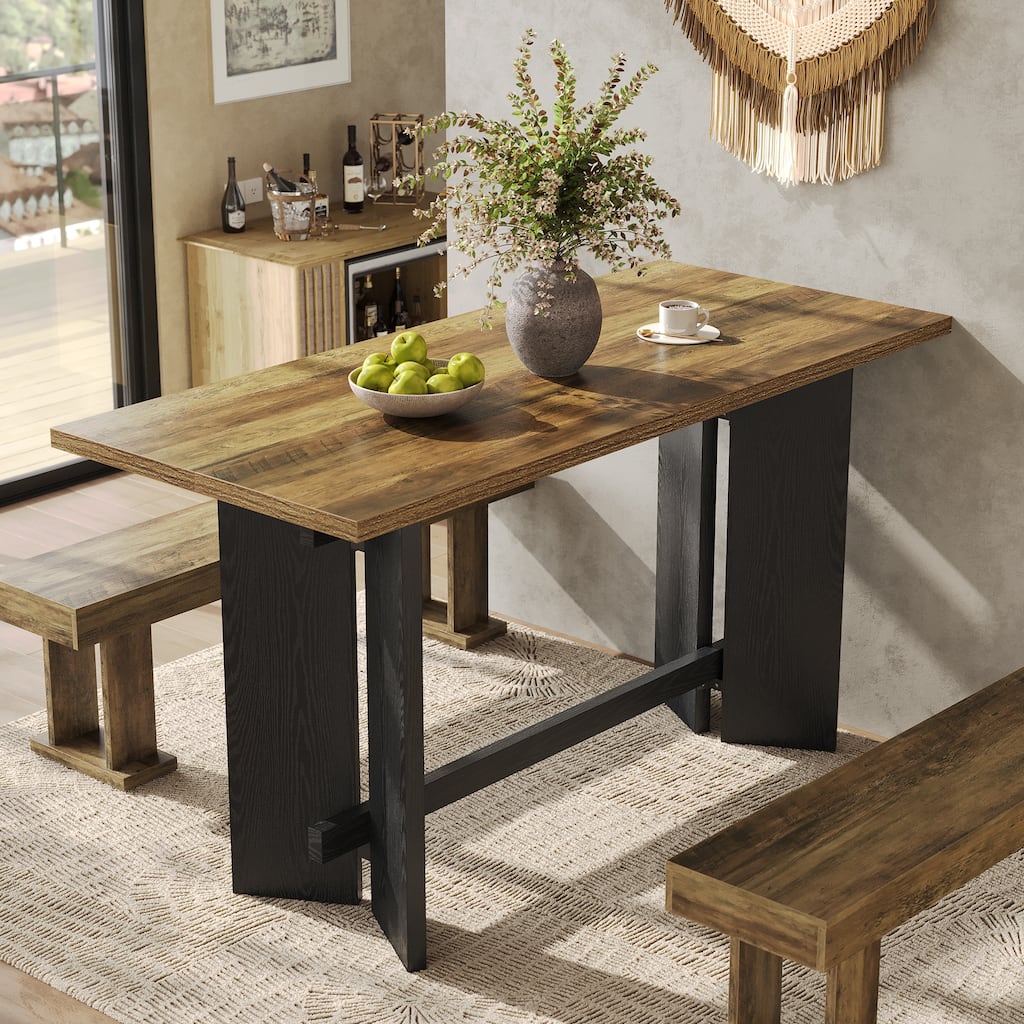 63 Inch Bar Table, Industrial Counter Height Pub Table
