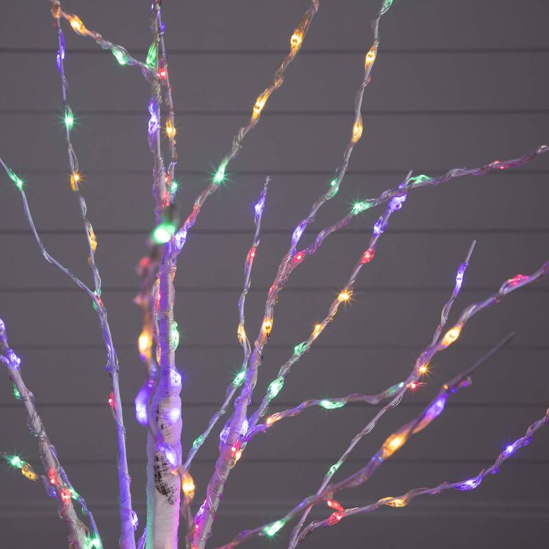 Pre-Lit Birch Artificial Christmas Tree - 4' - Color Changing LED Lights