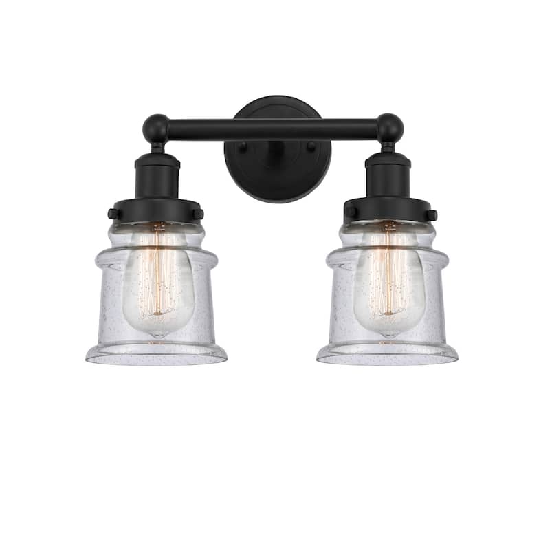Innovations Lighting 616-2W-11-14 Canton Vanity Canton 2 Light 14" - Matte Black / Seedy