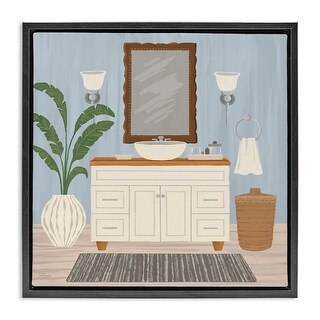 Stupell Unwind and Refresh Bath Sink Framed Floater Canvas Wall Art ...