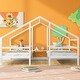 preview thumbnail 3 of 6, Double Twin Size Triangular House Beds with Built-in Table, White