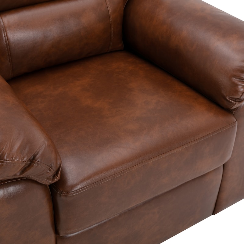 Morden Fort 3-Piece Faux Leather Sofa Set | Space-Saving Living Room Furniture