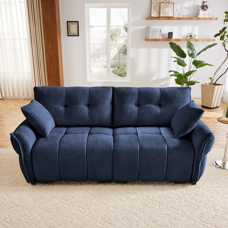 Modern Chenille Fabric Upholstery Two-Seater Sofa