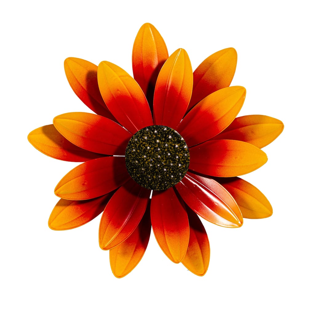 13" Metal Red Sunflower Wall Spinner