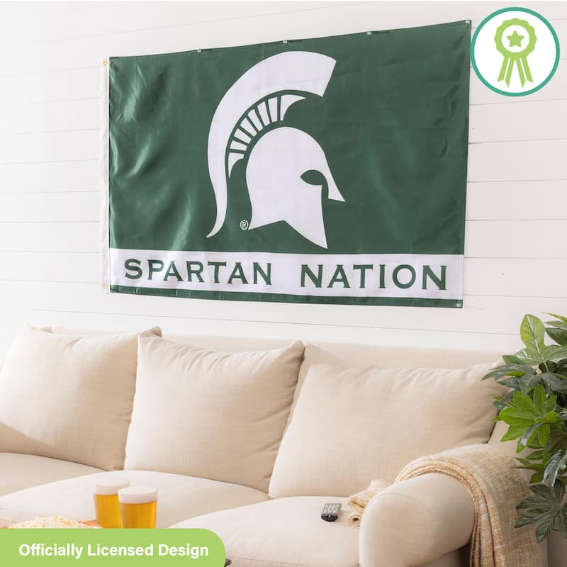 Michigan State University Single Sided Flag w/ 2 Grommets, 3'x5'