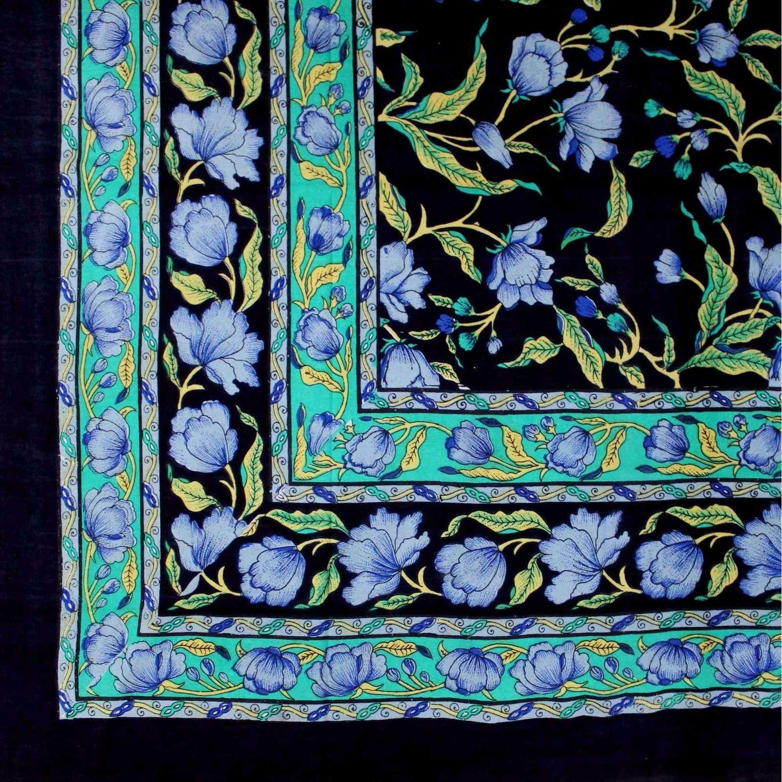 Persian Filigree Block Print Tapestry Cotton Spread 106 x 70 Twin Coral