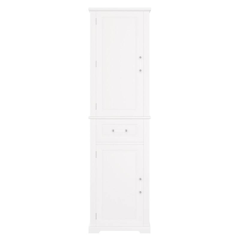 Bathroom Storage Cabinet Set of 2, Freestanding Storage Pantry with Adjustable Shelf & Racks