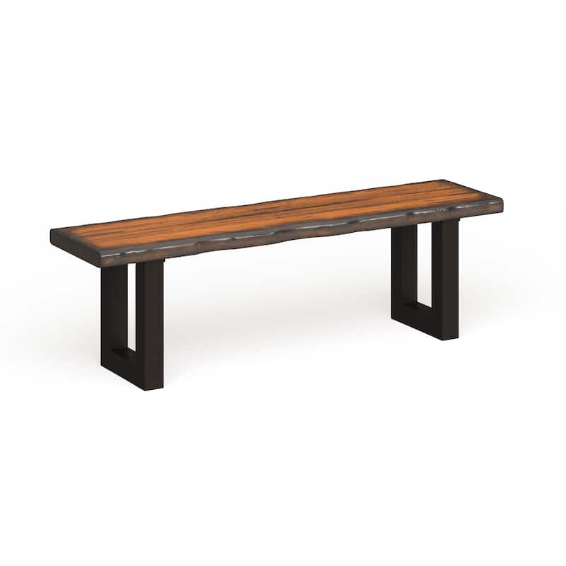 Divo Rustic Oak Solid Wood U-shaped Dining Bench by Furniture of America - Tobacco Oak