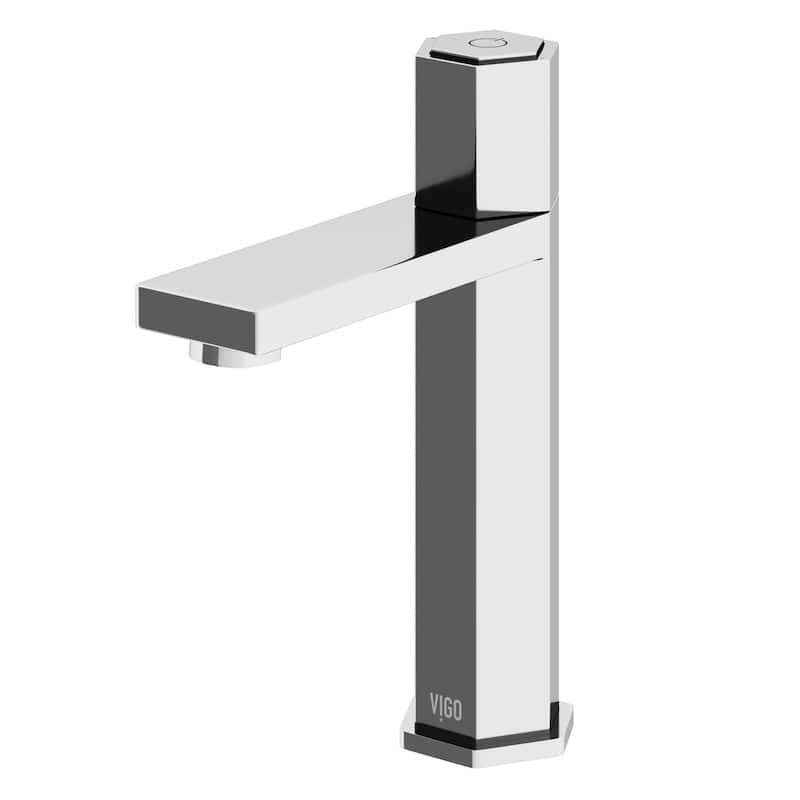 VIGO Nova 8" H Button Operated Single Hole Bathroom Faucet