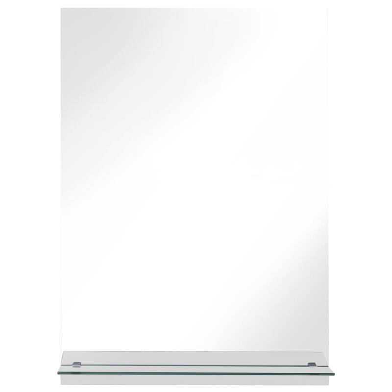 vidaXL Wall Mirror with Shelf Decoration Make Up Cosmetic Mirror Tempered Glass