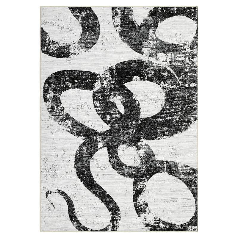 Modern Washable Area Rug Animal Snake Pattern Rug Home Decor Snake Carpet, Low Pile Non Slip Rug