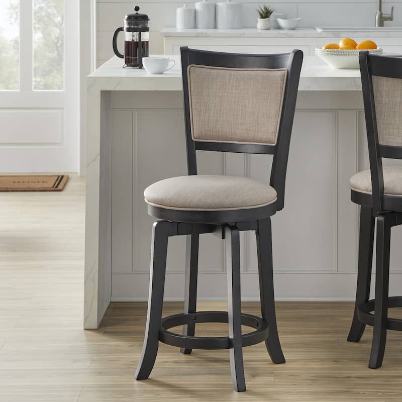 Simple Living French Country 24-inch Solid Wood Counter Height Swivel Bar Stool