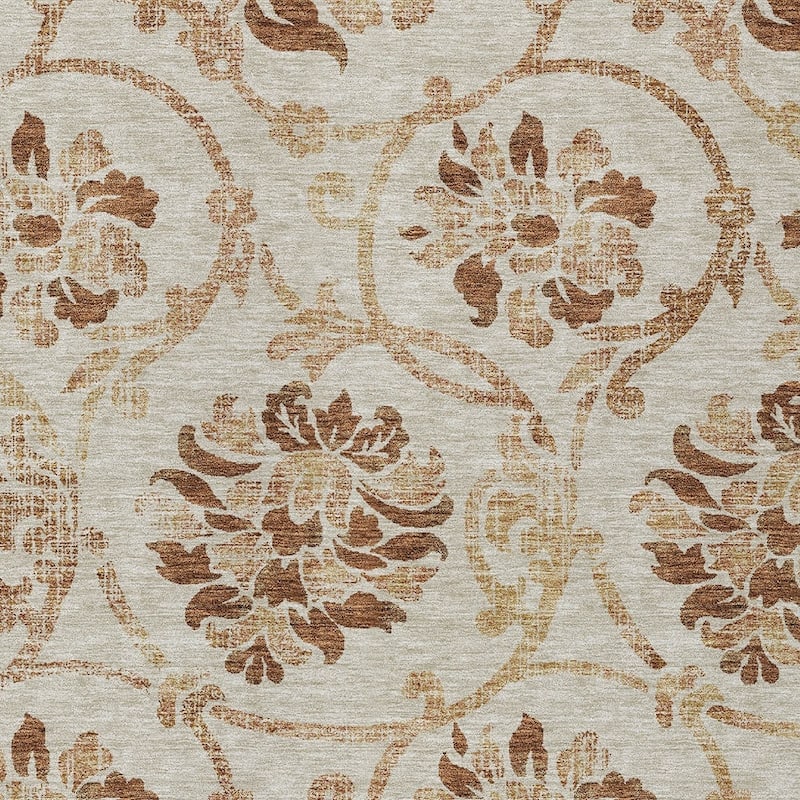 HomeRoots Floral Traditional Rectangle Outdoor Rug