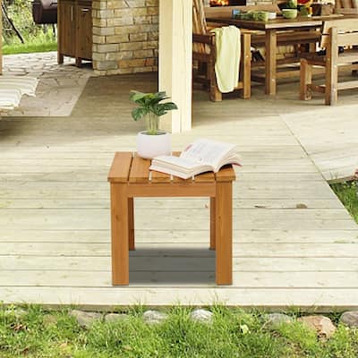 Outdoor Wooden Square Side End Table Patio Coffee Bistro Table