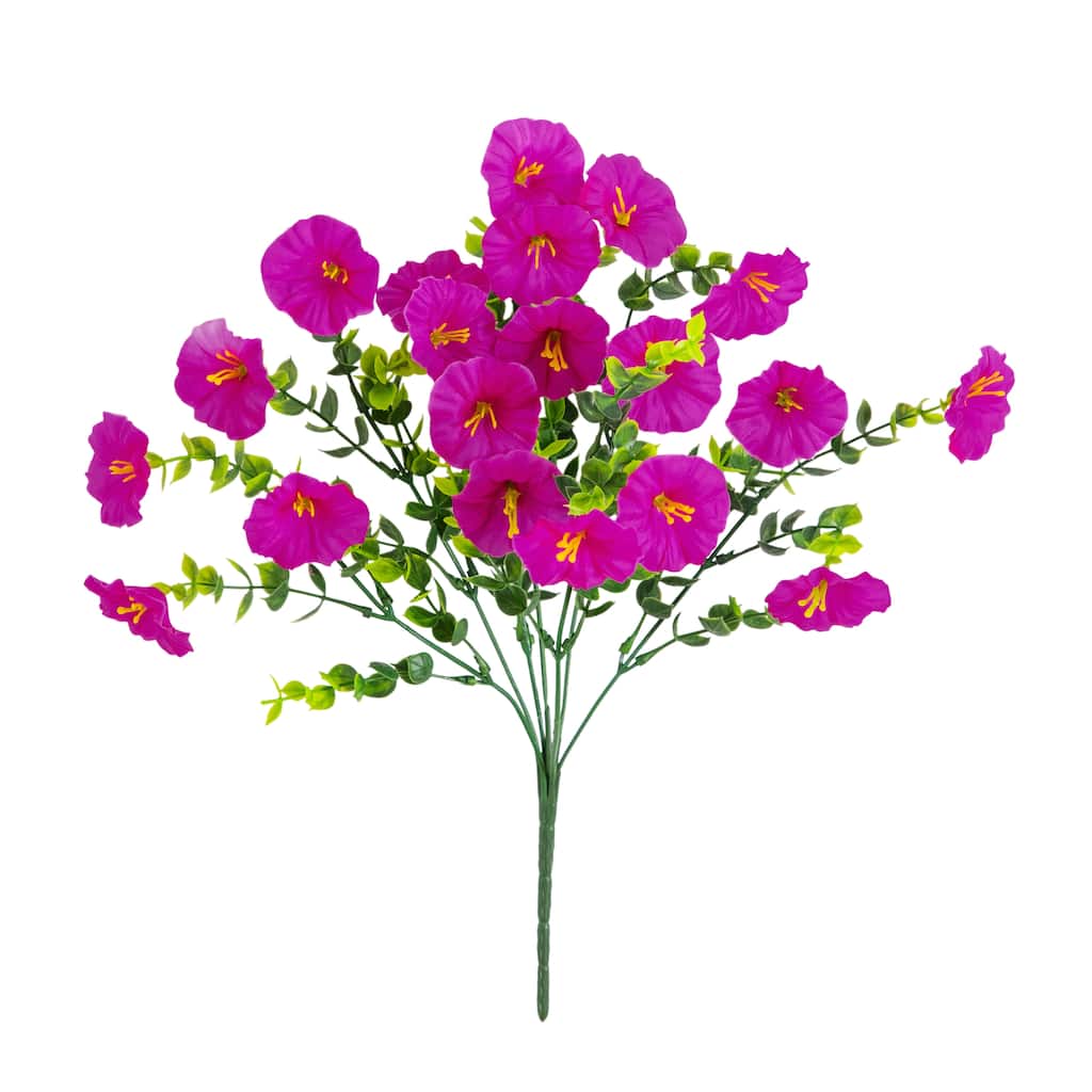 14-in UV Resistant Artificial Morning Glory Bush - Set of 12