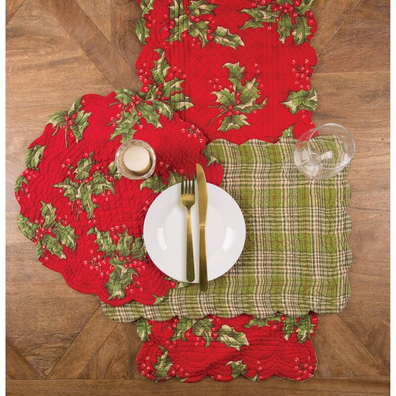 Christmas Holly Red Runner Small 14x51