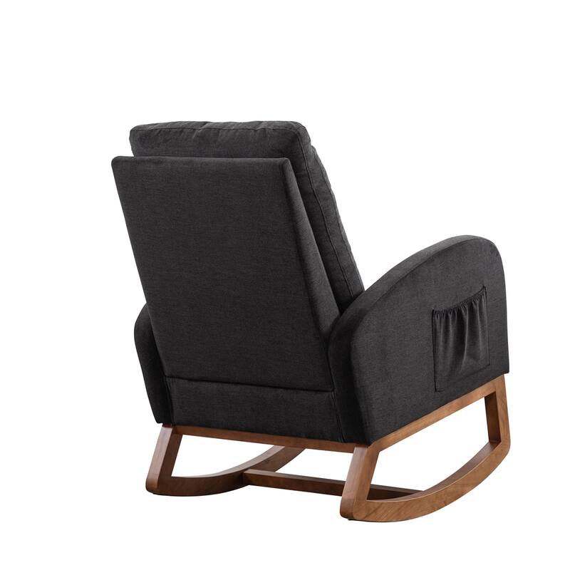 Nursery Rocking Glider Chair with High Back and Side Pocket