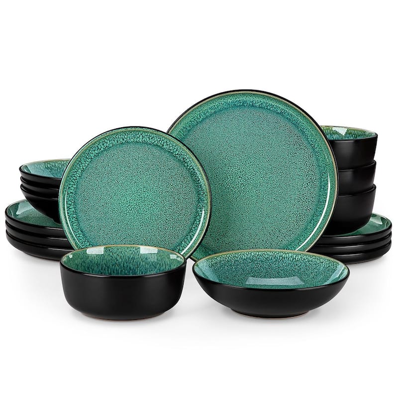 Vancasso PLAYA Kiln-Change Glaze Dinnerware Sets (16/18/24pc) - 16 Piece - Green