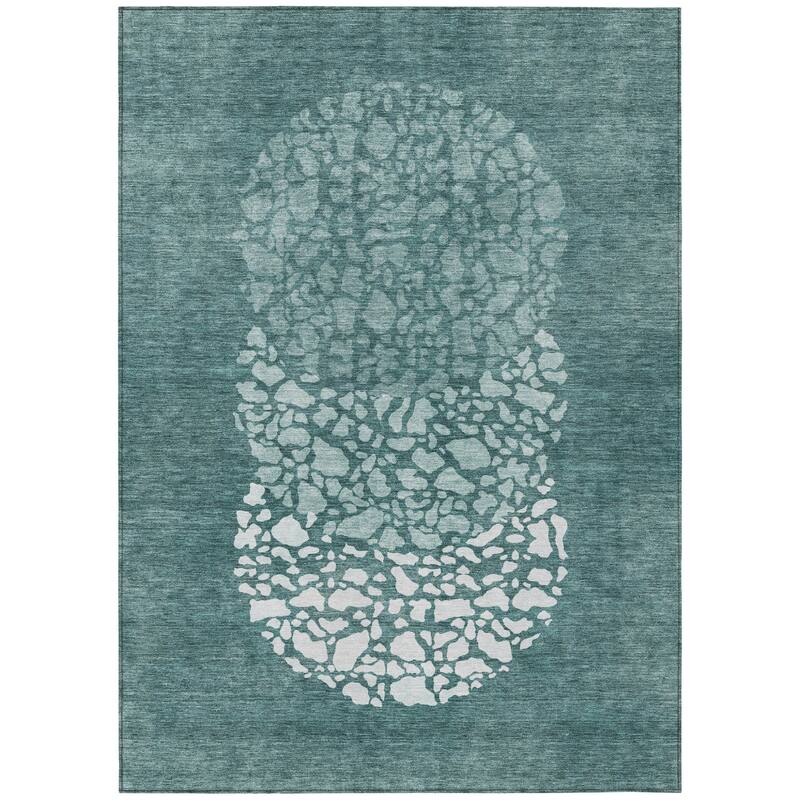 HomeRoots Abstract Transitional Rectangle Outdoor Rug