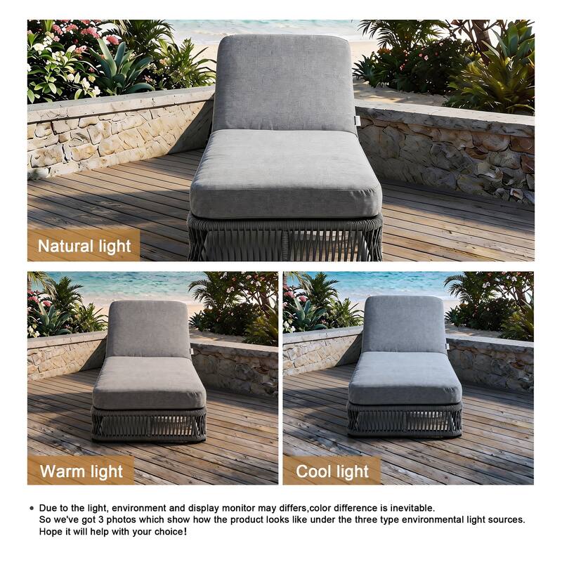 Adjustable Backrest Outdoor Chaise Lounge Chair Patio Pool Lounger