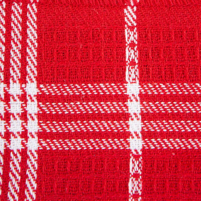 Blue Loom Jackson Plaid Waffle Weave Dishcloth, Set Of 6 In Eucalyptus