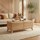 preview thumbnail 11 of 12, Studio London Zappa 2 Drawer Oak Wooden Coffee Table with Storage