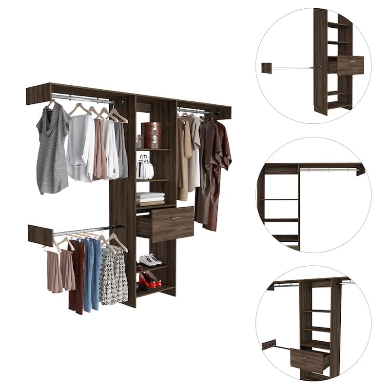 1-Drawer 4-Shelf Closet System