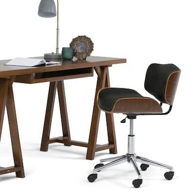 WYNDENHALL Perry Swivel Adjustable Executive Computer Bentwood Office Chair - 22 W x 25 D x 34.1 H