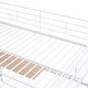 preview thumbnail 15 of 28, Full Size Metal Loft Bed with Desk, Metal Grid and Wardrobe, White