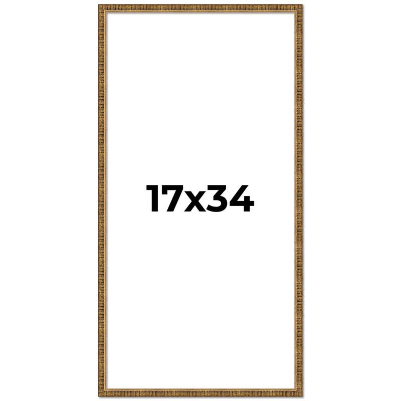 17x34 Frame Gold Picture Frame - Complete Modern Photo Frame Includes