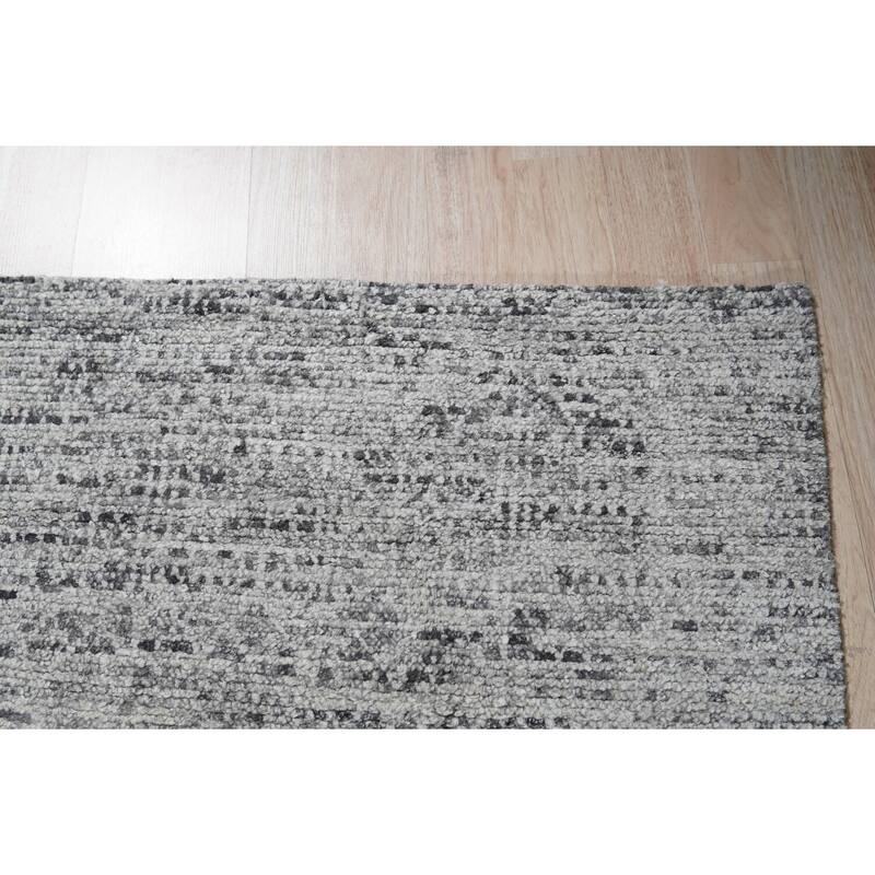Hand-Knotted Natural Silk Grass Design Rug, 10' x 14', Gray Mix Area Rug, Elegant Luxurious Soft Texture - L