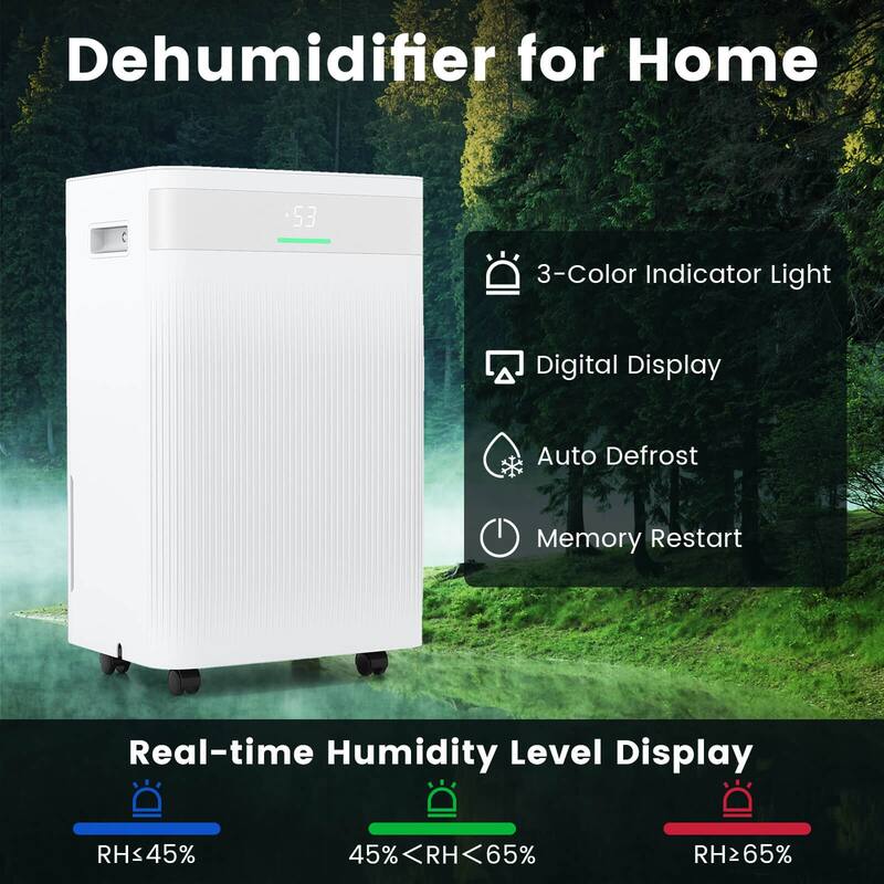 Costway 54 Pints Dehumidifier with 3 Modes LED Display For Home 4500 - See Details