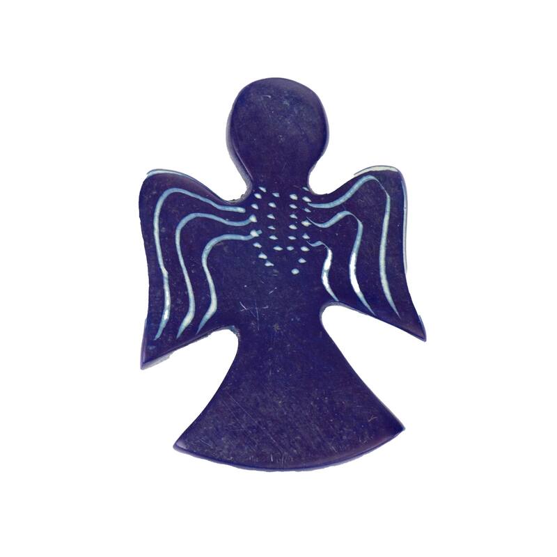 Colorful Soapstone Rainbow Palm Angels, Set of 10