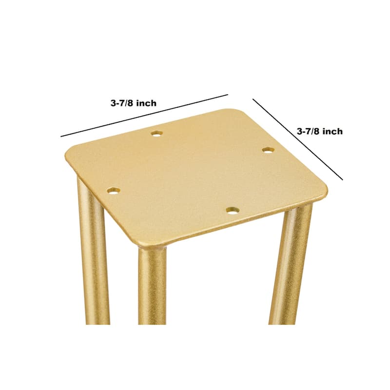 Set of 4 - 28-3/8 inch 3 Rods Hairpin Table legs, Heavy Duty Solid Steel metal adjustable base dining console table