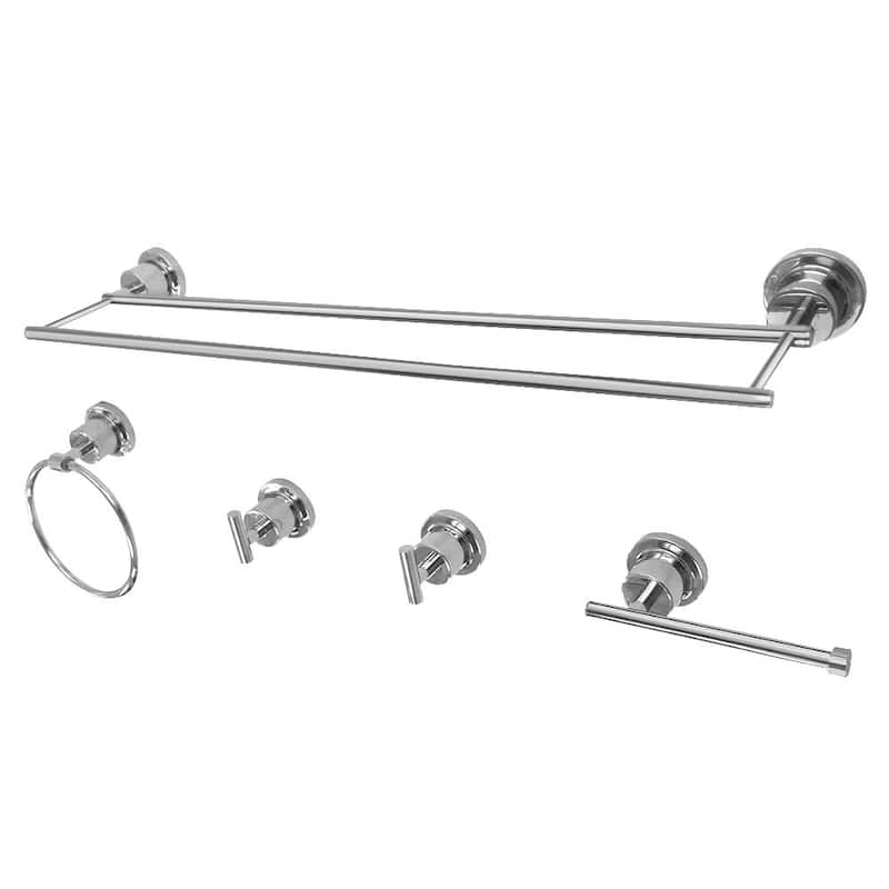 Kingston Brass Concord 5 Piece Bathroom Package with Double Towel Bar,