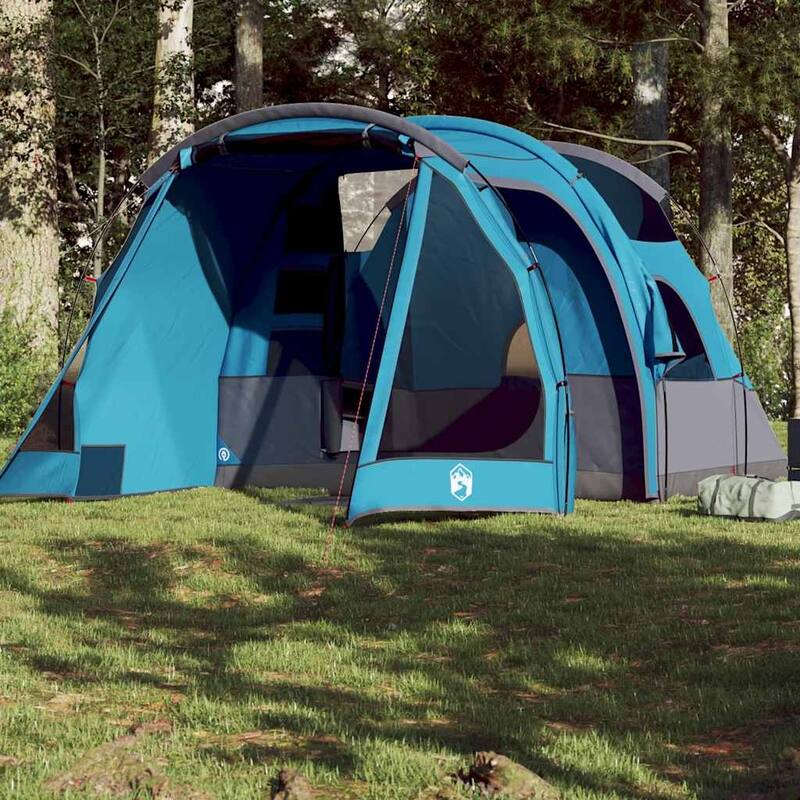 vidaXL Camping Tent Tunnel 4-Person Green Waterproof - Blue - 190.2 x 98.4 x 70.9/72.8