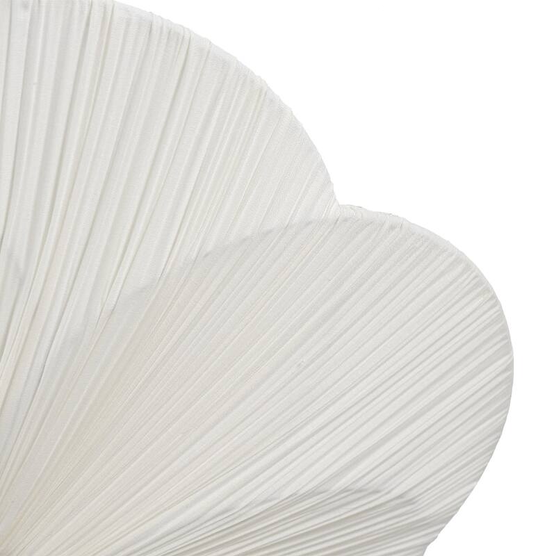3-Light French Country White Ribbed Fabric Round Bloom Ceiling Light