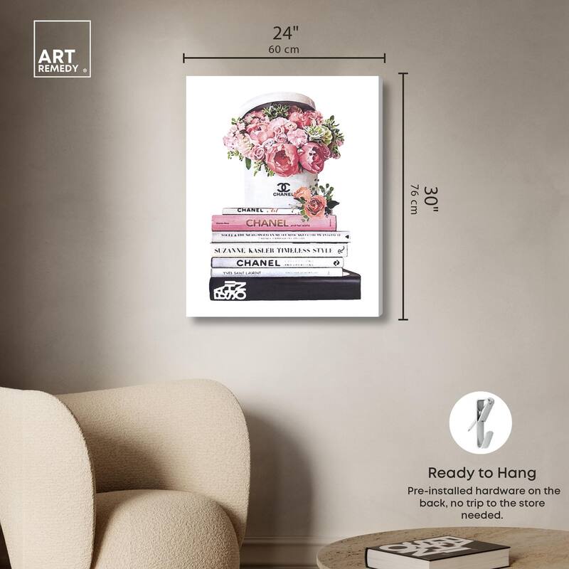 Doll Memories - Roses upon Books Canvas by Art Remedy, Gallery Wrapped