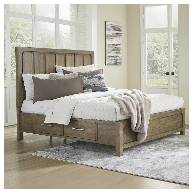 Signature Design by Ashley Cabalynn Brown Panel Bed with Storage - California King