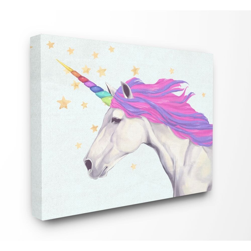 The Kids Room by Stupell Gold Star Rainbow Unicorn Painting Canvas Wall  Art, Proudly Made in USA - Overstock - 29129207 - 16 x 20