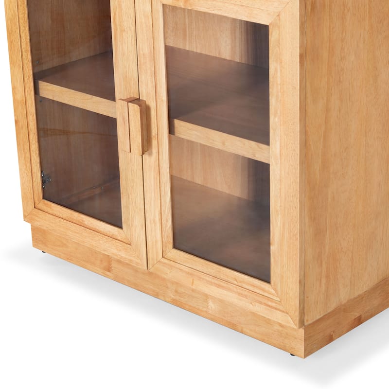 SAFAVIEH Couture Roades 3-Shelf Glass Cabinet Bookcase - 36"W x 18"D x 78"H