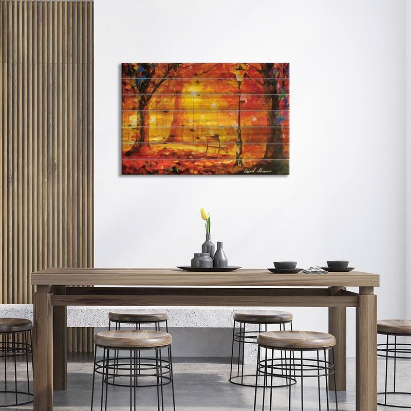 Twinkle Of Passion Print On Wood by Leonid Afremov - Multi-Color