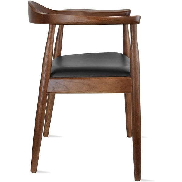 2xhome Natural Solid Real Oak Wood Pu Leather Cushion Seat Kennedy Chair Armchair Dining Hans Wegner Style Overstock 16692897